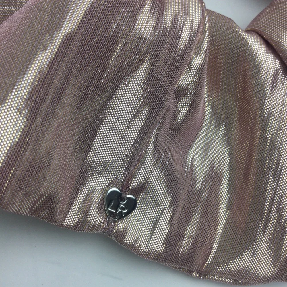 NWT Loeffler Randall Romi Rose Gold Metallic Lamé Scrunchie