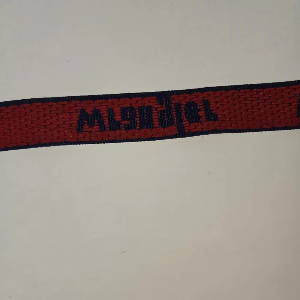 Vintage Wrangler Boy's Woven Elastic Belt Navy Blue Red Magnet Buckle 36