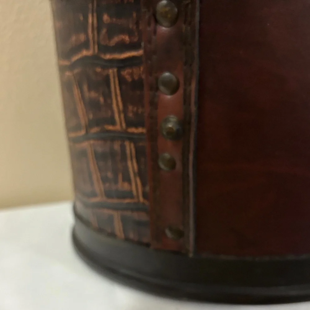 Vintage Leather and Wood purse