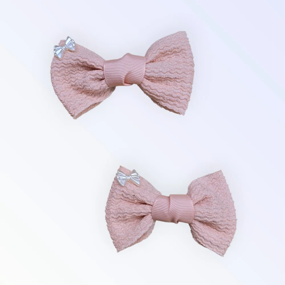 2- Pack of Bow Hair Accessories| Available in Pink, Blue, OR Purple