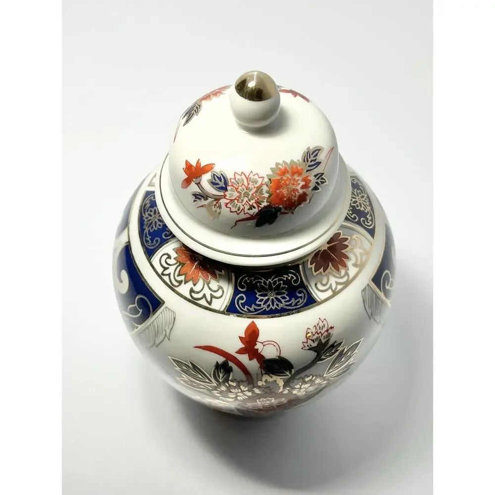1980s Vintage Japanese Imari 4-Piece Home Decor Set Ginger Jar Picture Frame Box