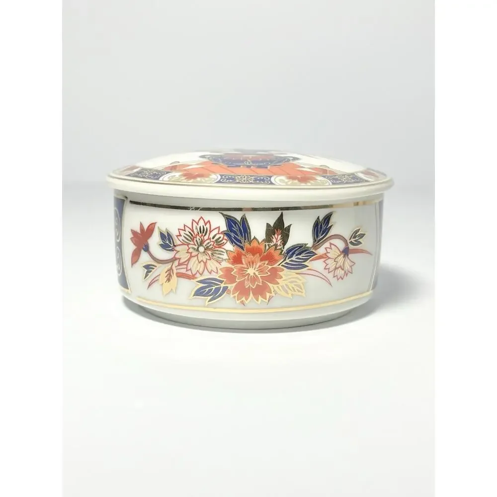 1980s Vintage Japanese Imari 4-Piece Home Decor Set Ginger Jar Picture Frame Box