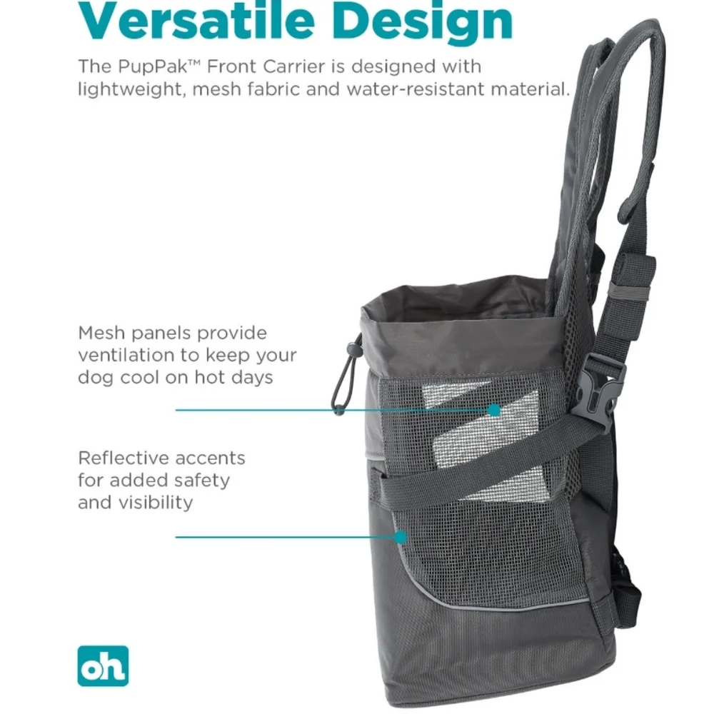 Outward Hound Charcoal PupPak Front Carrier | Sz Lrg. NWOT