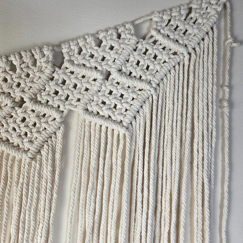 Boho Macrame Wall Hanging Handmade Cotton Rope Tapestry Fringe Bohemian Decor