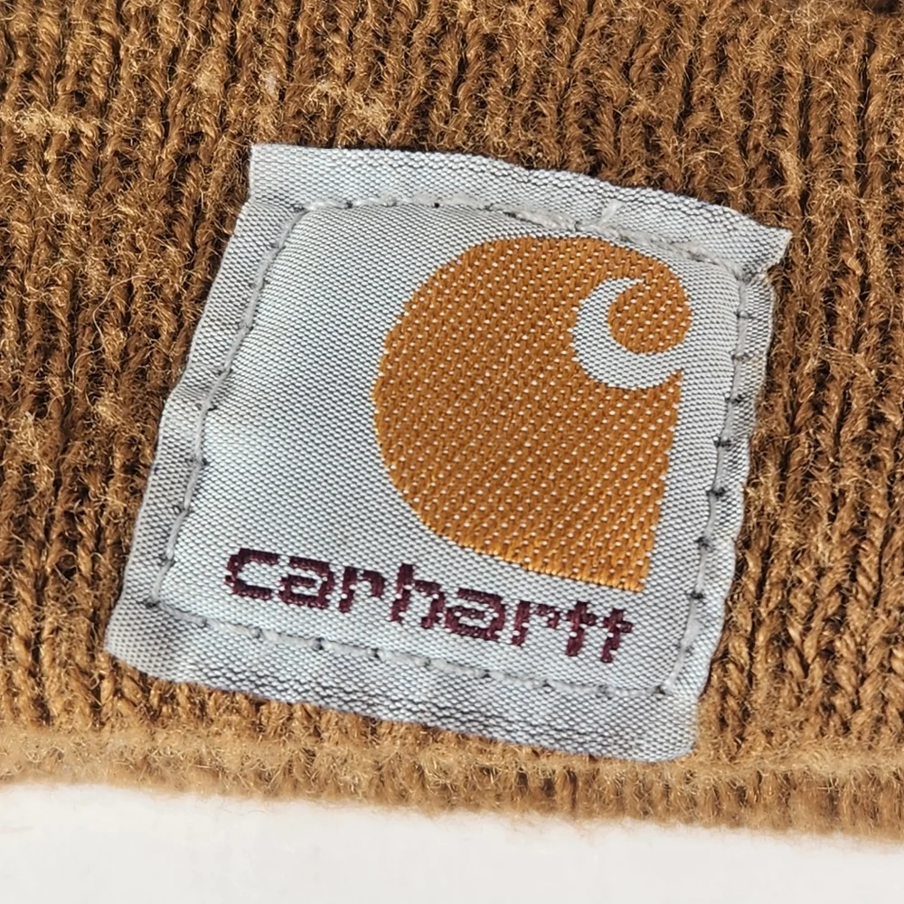 CARHARTT Beanie Hat Toddler Brown Knit Logo
