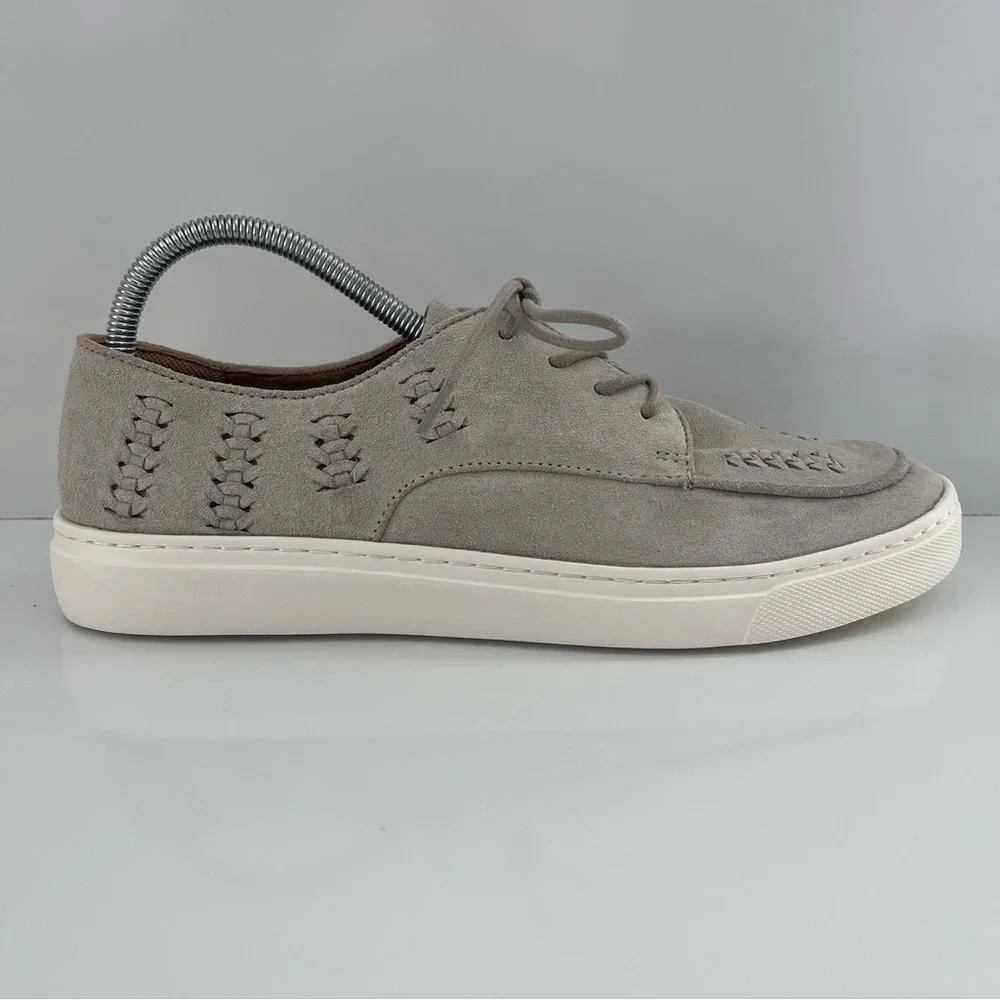 COMFORTIVA Thayer Apron Toe Leather Sneaker In Natural NEW