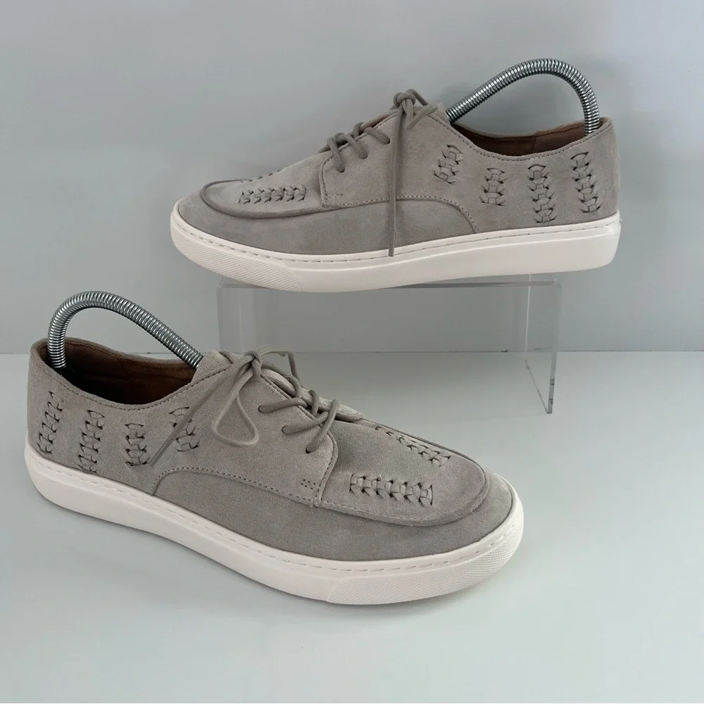 COMFORTIVA Thayer Apron Toe Leather Sneaker In Natural NEW