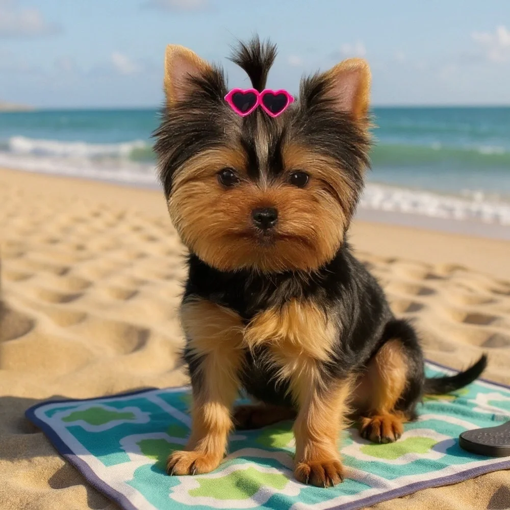 4 Heart Shaped Hair Clips for Small Pet