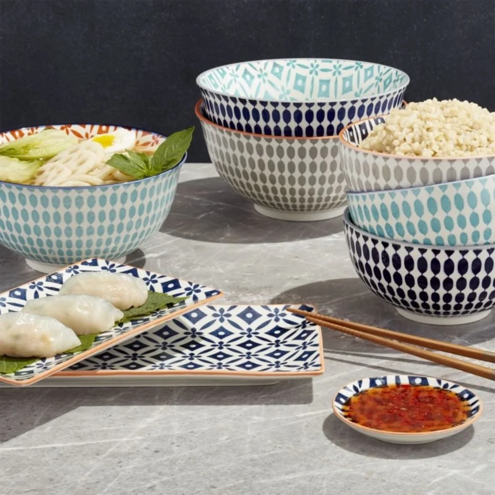 Crate & Barrel Yuki Blue and White Small Sauce Dish 4