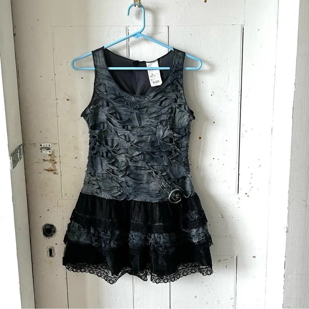 Girl's Zombie Tattered Dress with Skull & Crossbones Halloween Costume