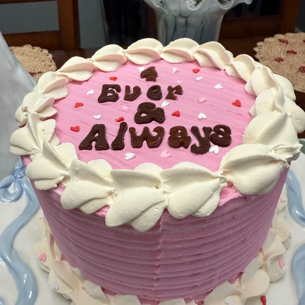 Faux Pink and White Celebration Cake