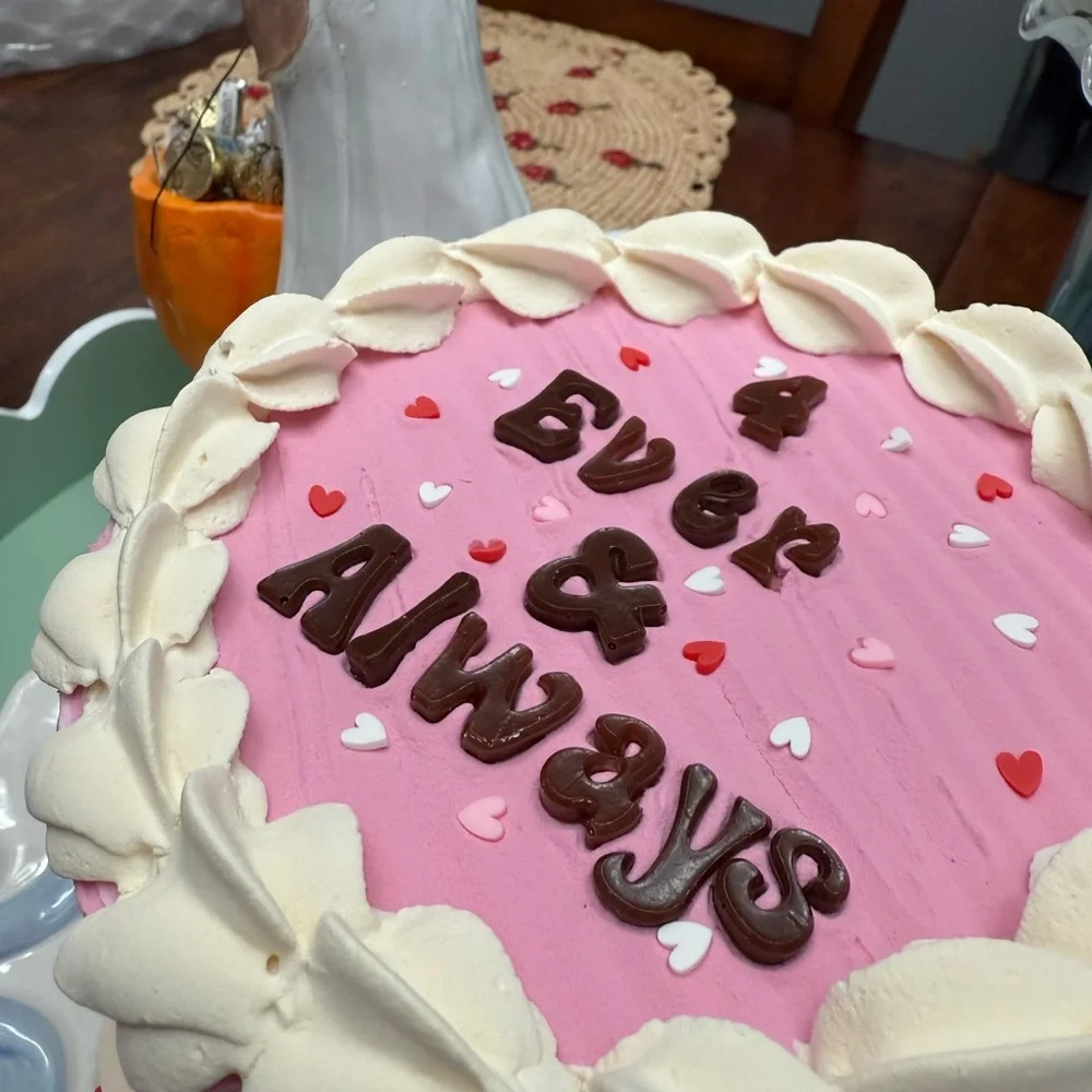 Faux Pink and White Celebration Cake