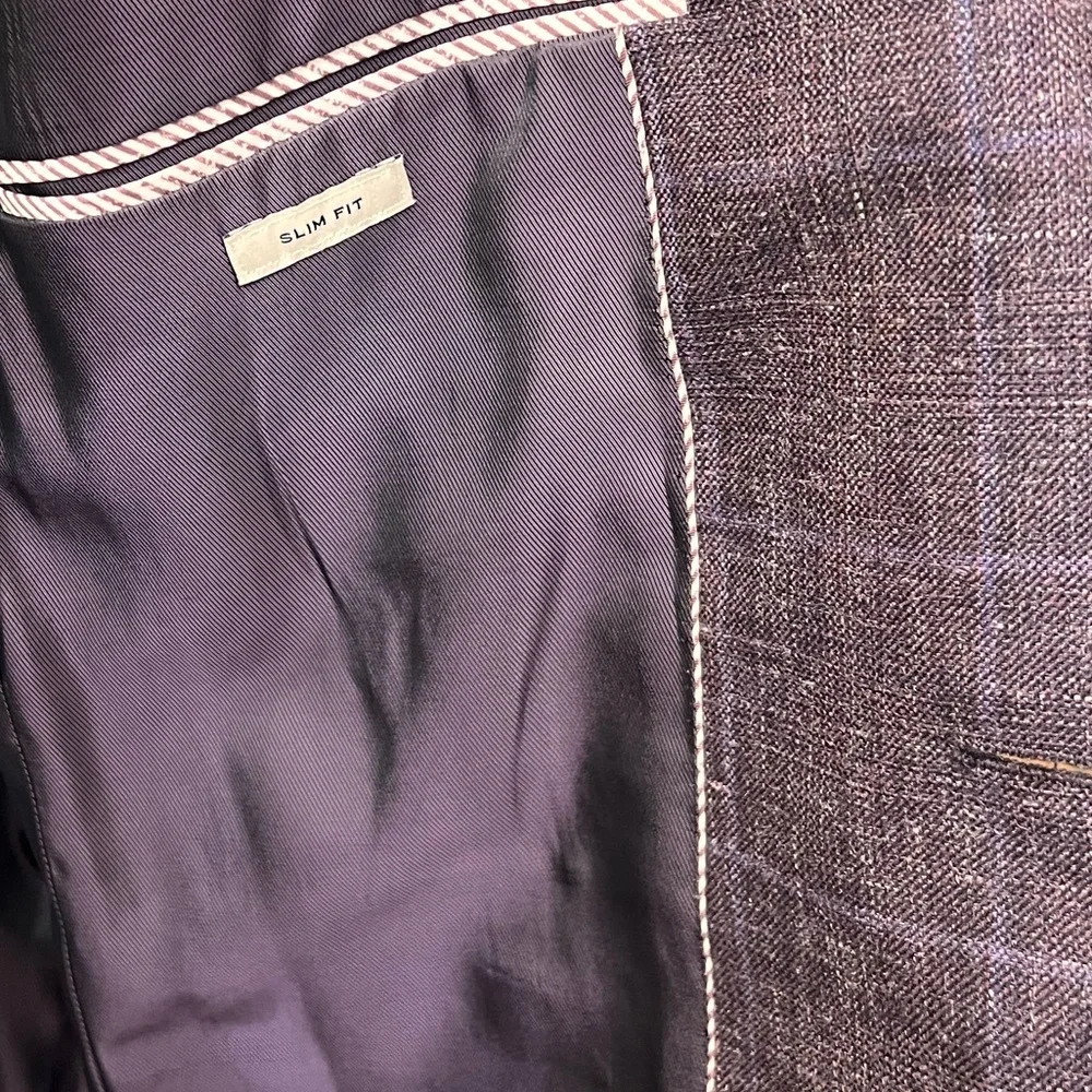 Joseph Abboud Slim Fit Wool Blend Sport Coat Purple Large