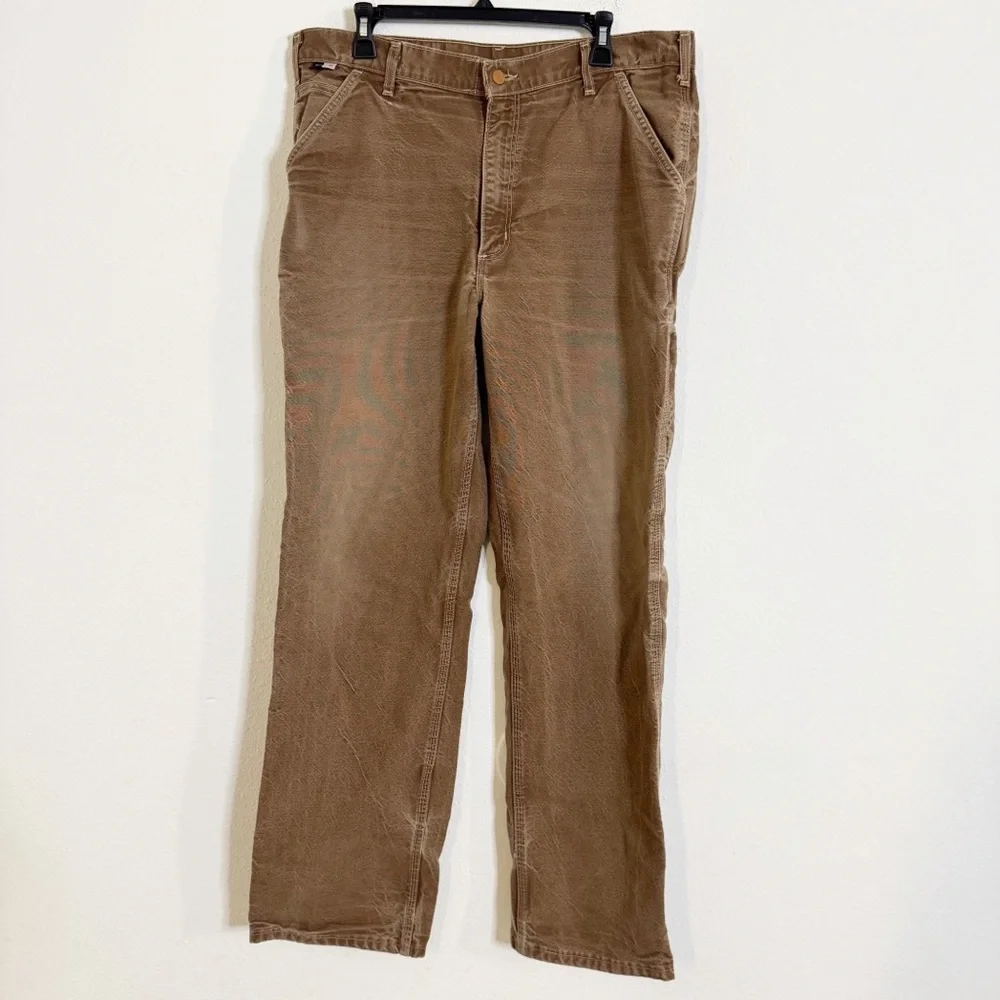 Carhartt Men's workwear original fit canvas Pants in Brown