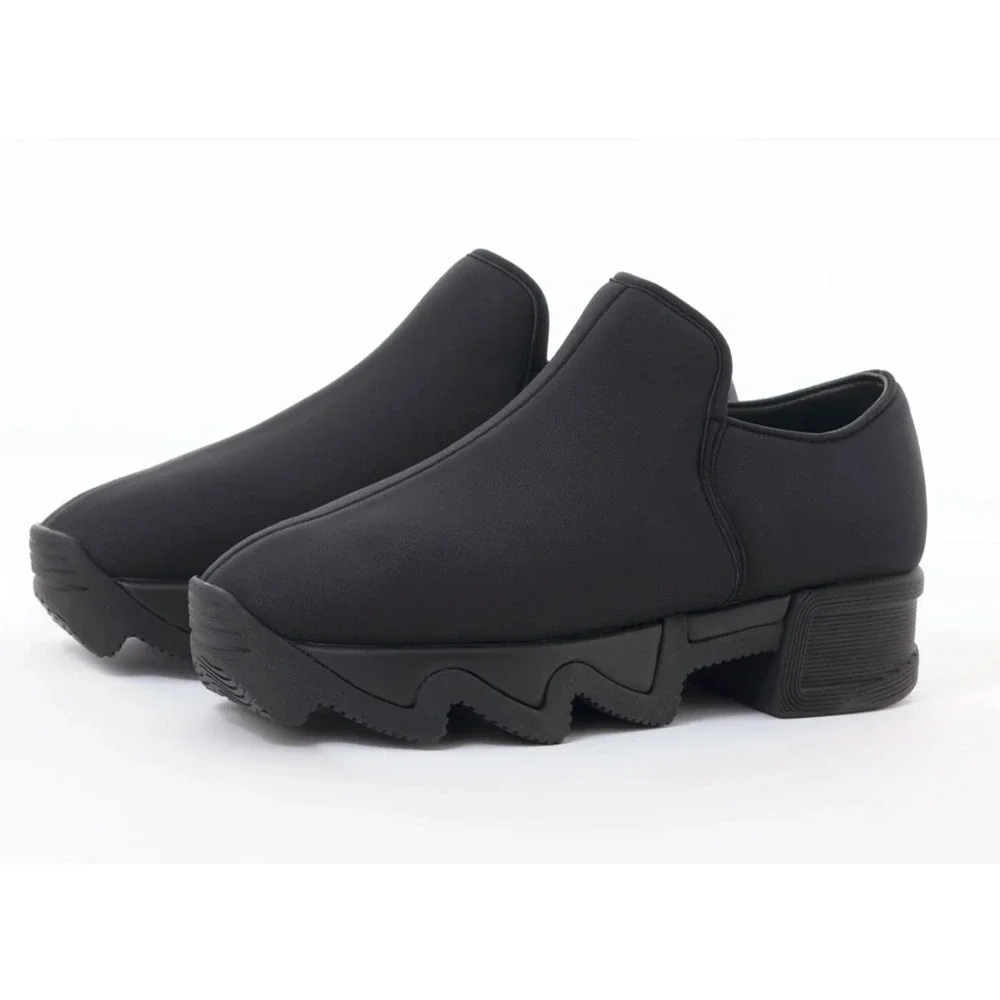 iRI NYC Wes Sneakers Black Unisex SZ 37 US 7 Slip Ons Neoprene Italian NEW