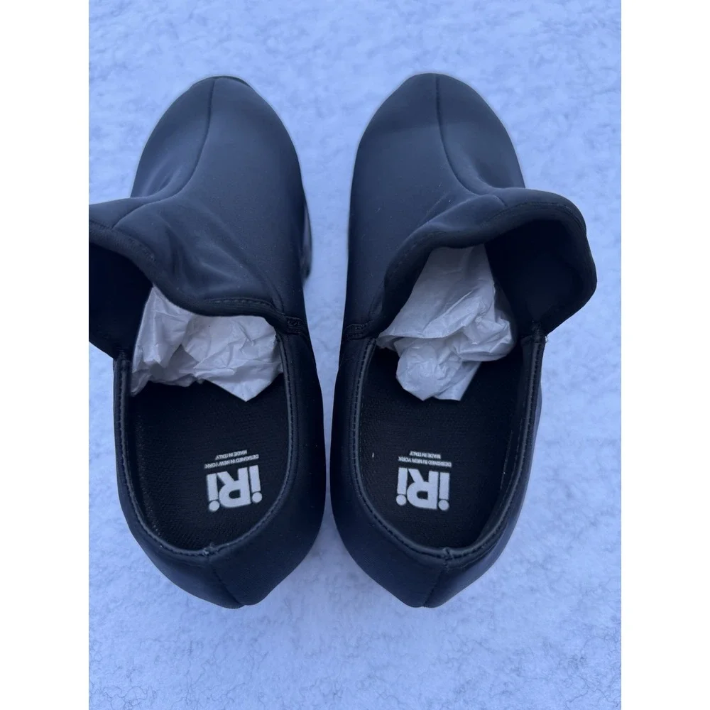iRI NYC Wes Sneakers Black Unisex SZ 37 US 7 Slip Ons Neoprene Italian NEW