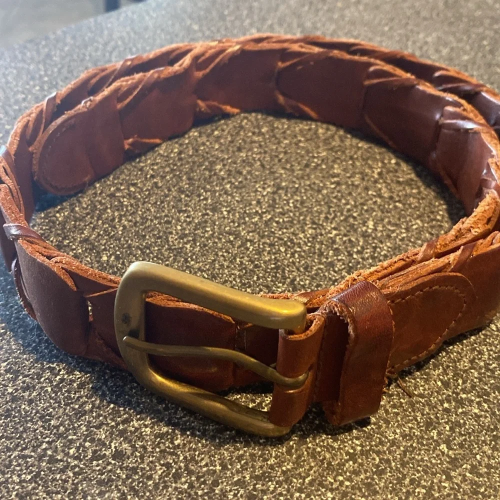 Made in Argentina Bridle Leather Belt with Stainless Steel Buckle & Tip size 34