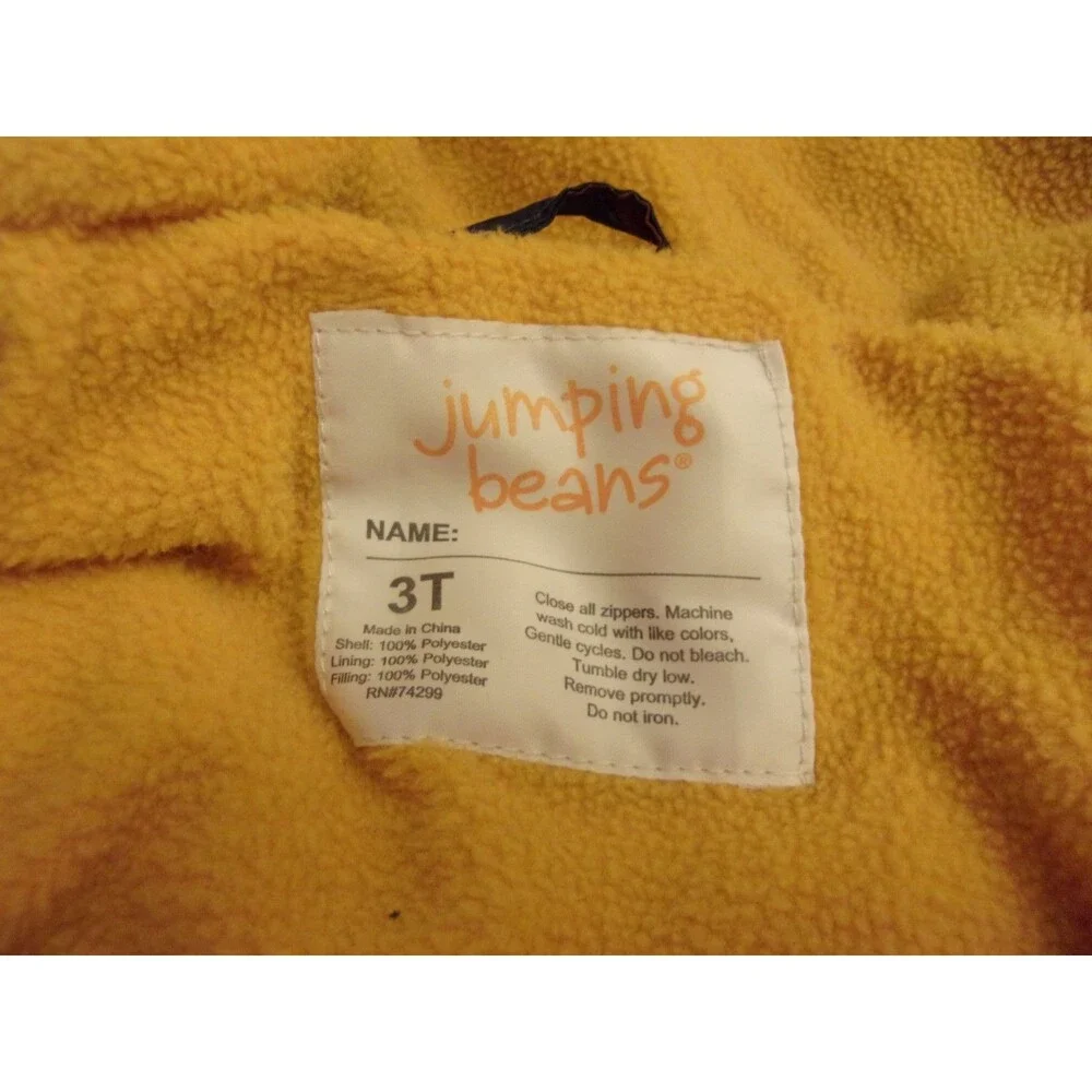 Jumping Beans Size 3T Dinosaur Jacket Fleece Lining Boys
