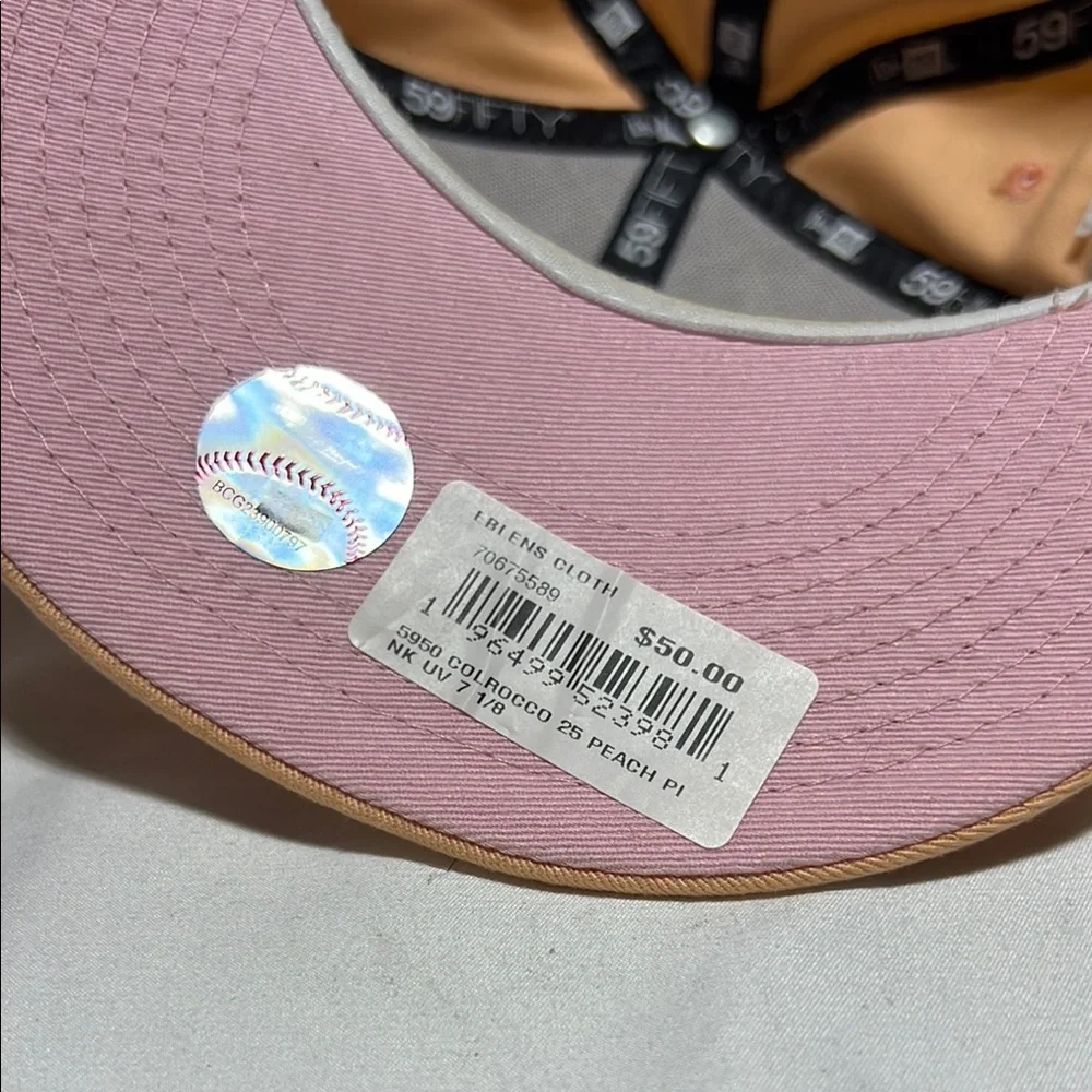 Colorado Rockies New Era MLB Peaches And Cream Cap Hat Fitted Size 7 1/8
