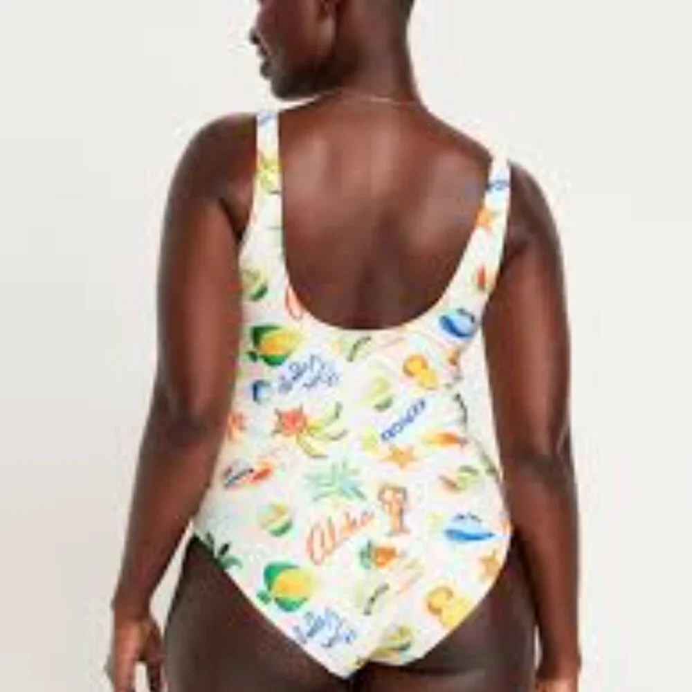 🆕Old Navy Women's Matte One-Piece Go fish print Swimsuit
