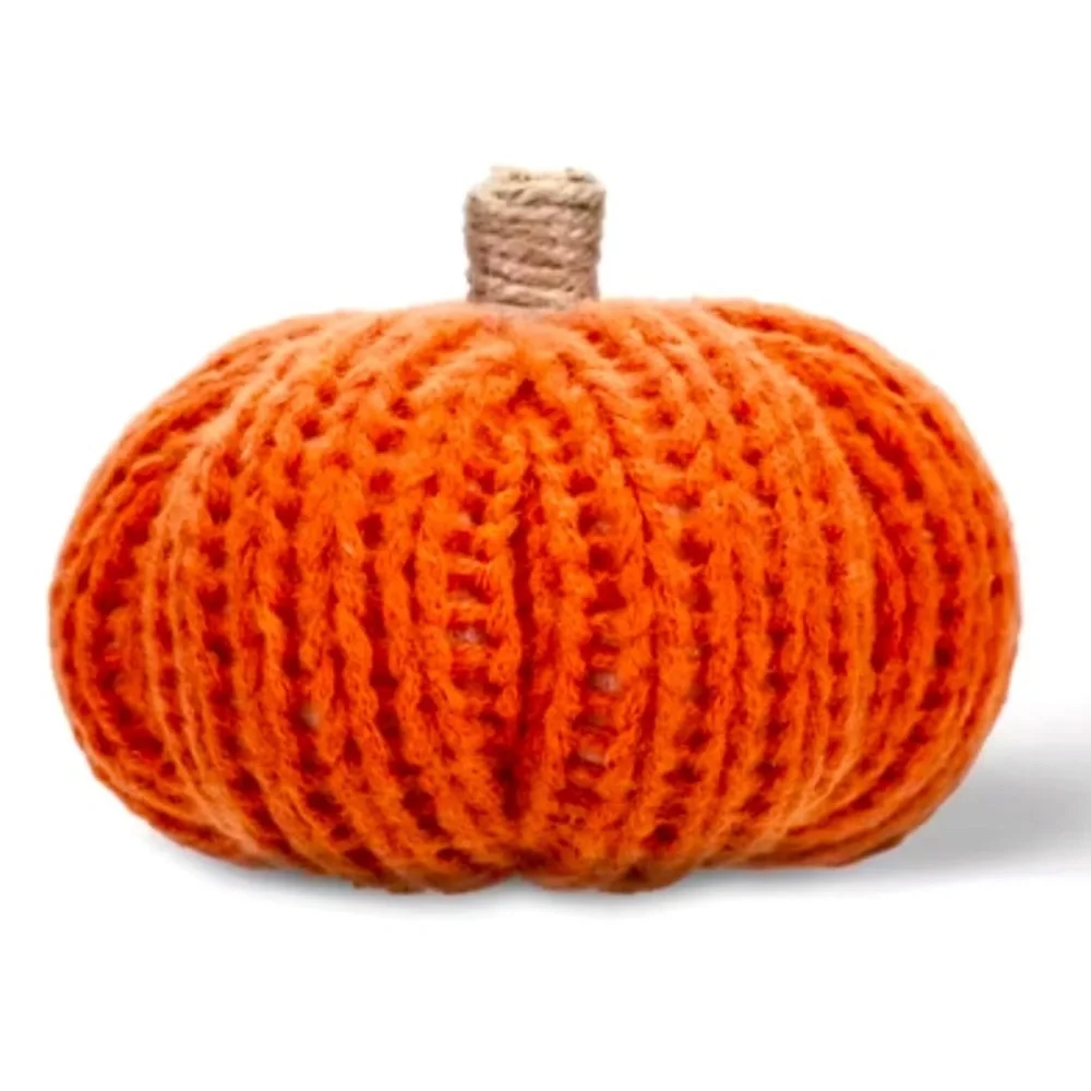 NWT Target Bullseye Playground Thanksgiving Fall Set of 2 Sweater Knit Pumpkins