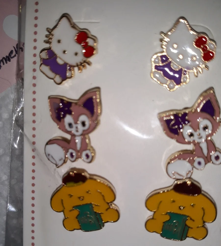 HELLO KITTY n Friends Earrings 3 Sets stud Sanrio Kawaii Cute Japanese Anime NEW