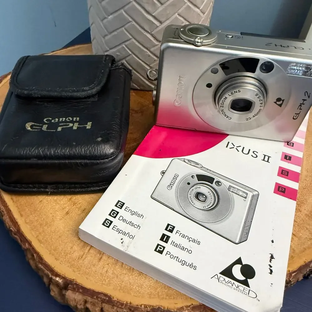 Canon ELPH 2 / IXUS II – APS Film Camera – Tested, w/ Case, Manual & Strap