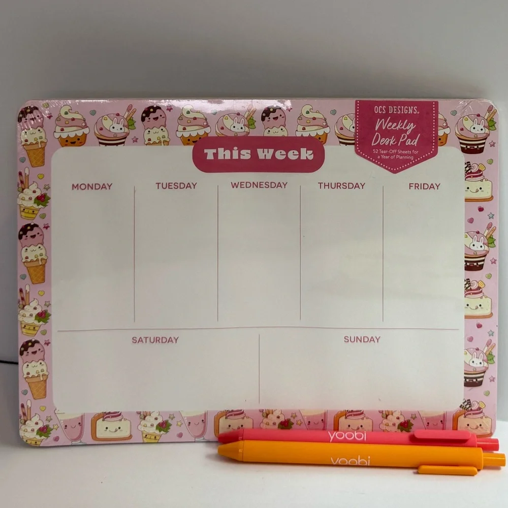 “Sweet Tooth” Weekly Desk Pad and Pens Set