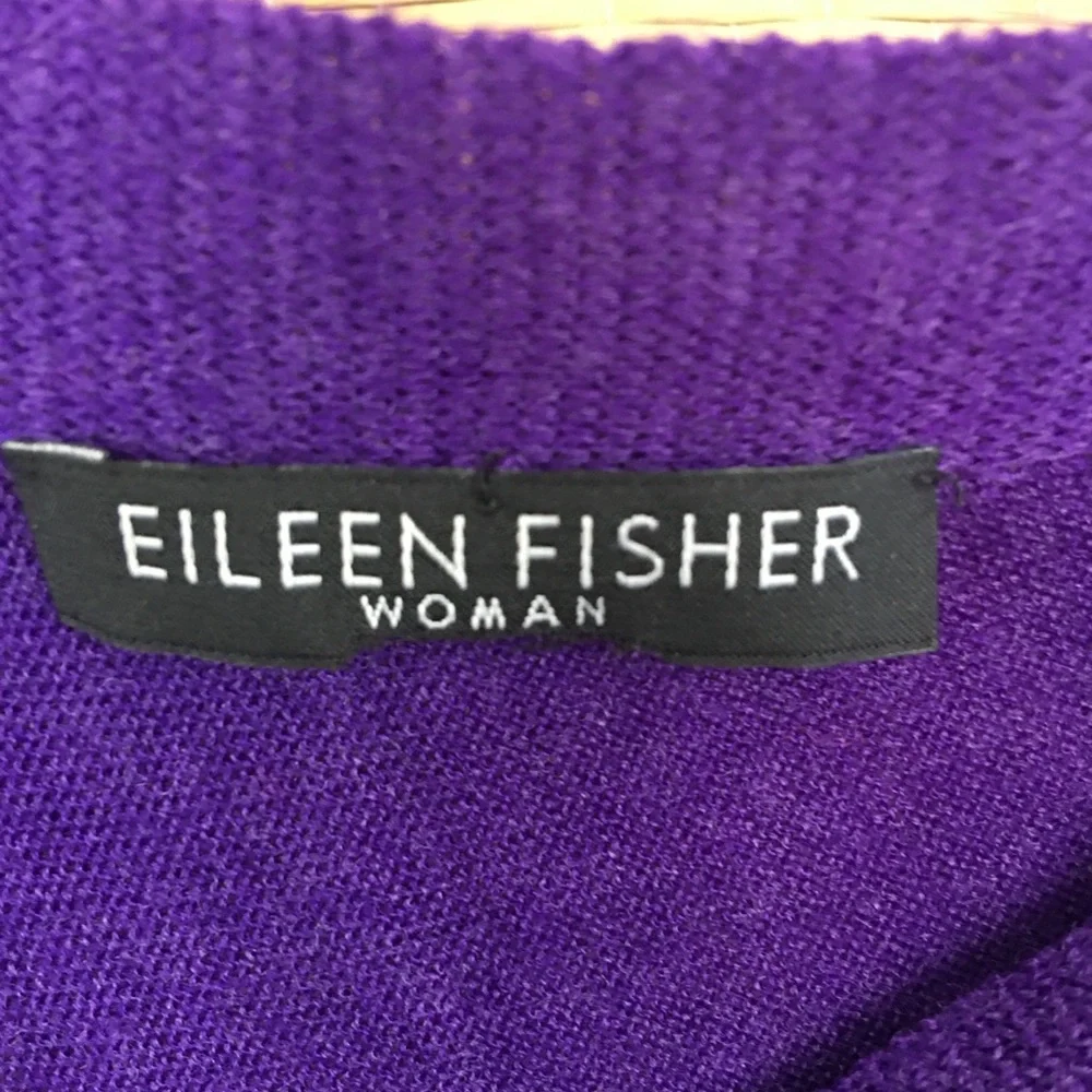 Eileen Fisher Asymmetric Neck 100% Merino Wool Sweater In Purple Size 3X