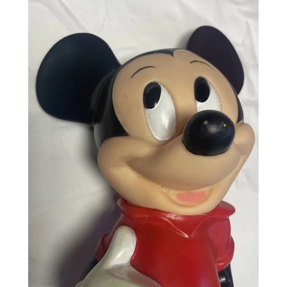 Vintage 1970s Walt Disney Mickey Mouse Coin Bank Rubber 12
