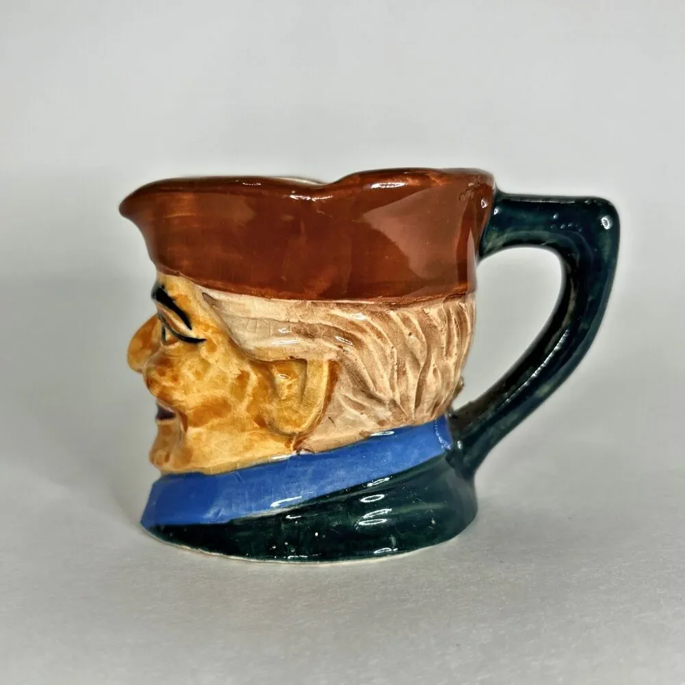 Vintage Character Face Toby Mug Made Japan Mini Creamer Estate Colonial Vintage