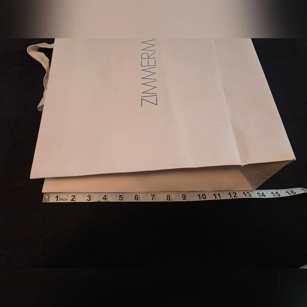 Authentic Zimmermann White Shopping Bag with Iridescent Logo – Large 18”x 14”x5
