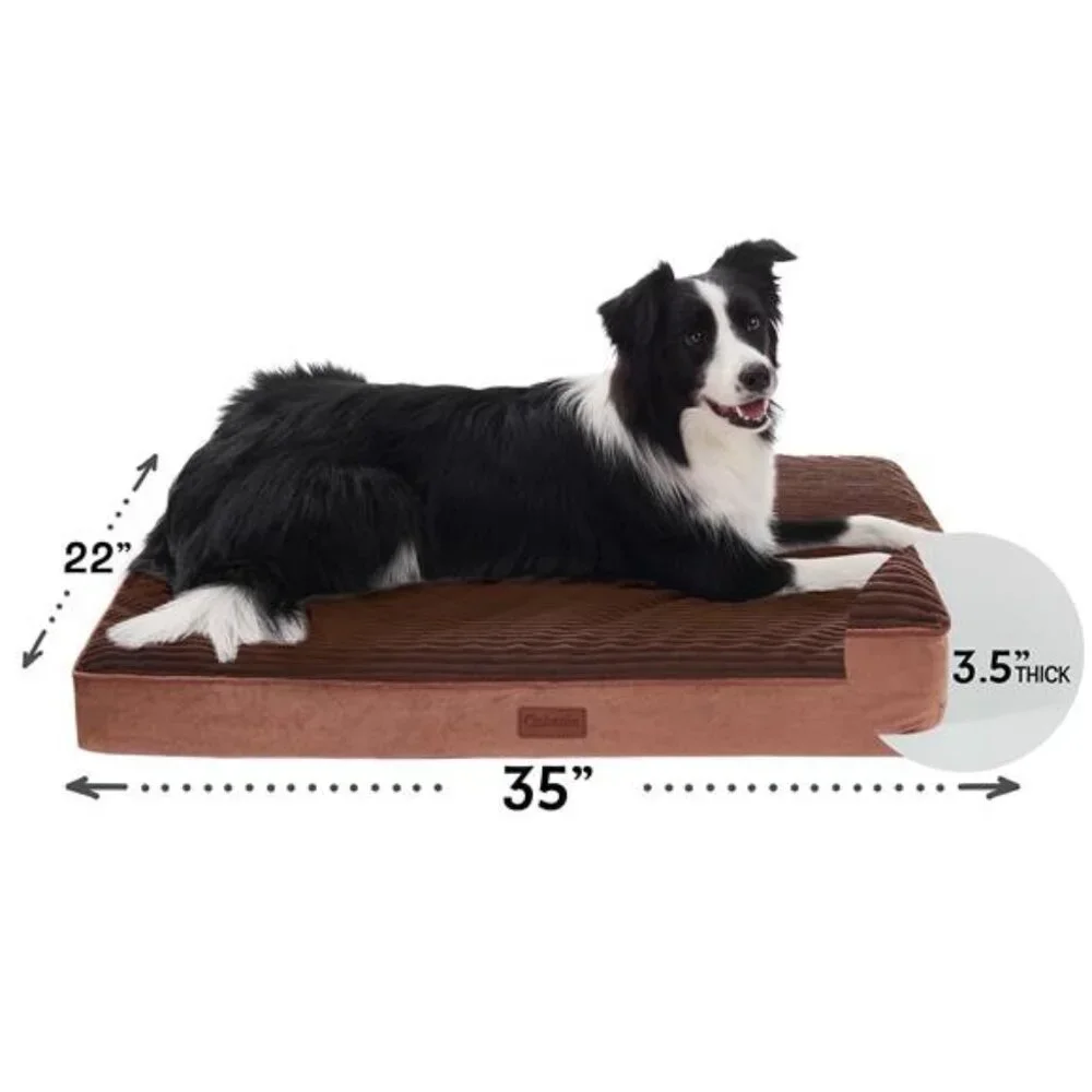 Brown Orthopedic Dog Bed for Large Dogs with Non-Slip Bottom Size(35