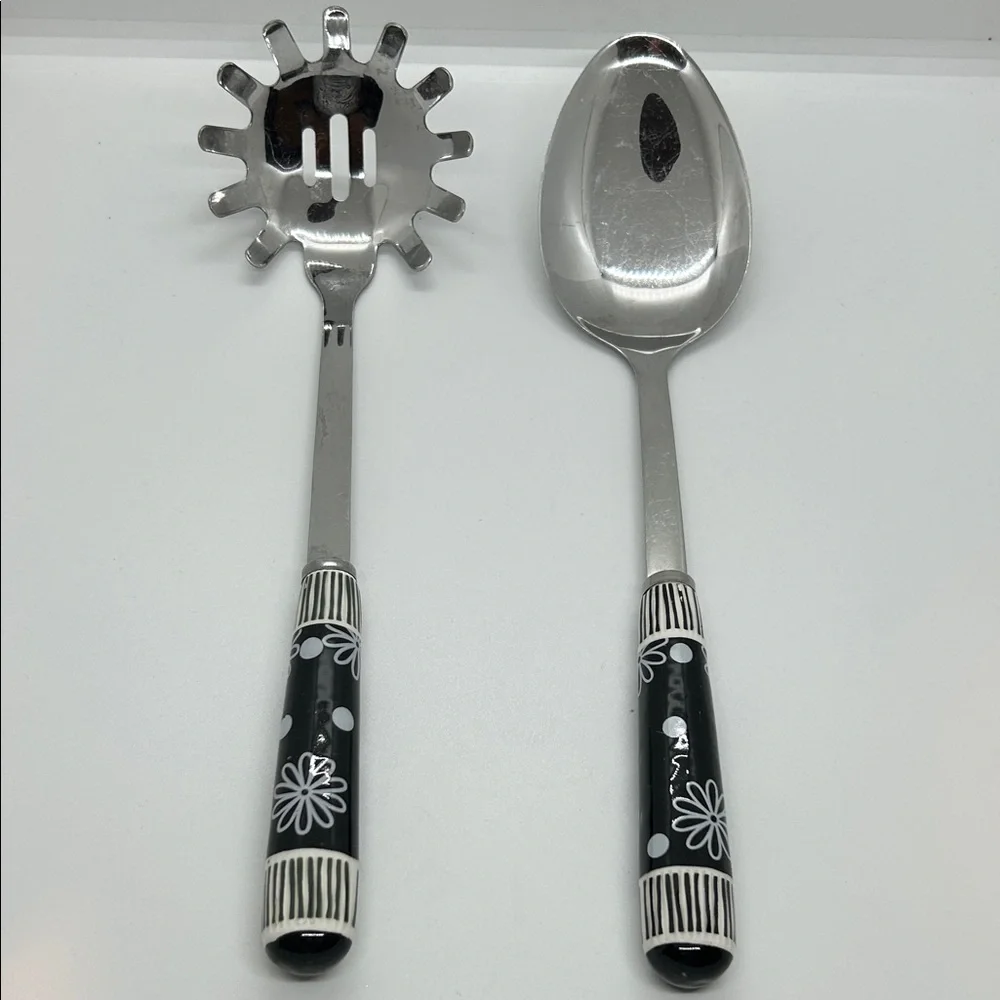 Temptations by Tara Old World 2 Piece Ceramic Stainless Steel Utensil Set