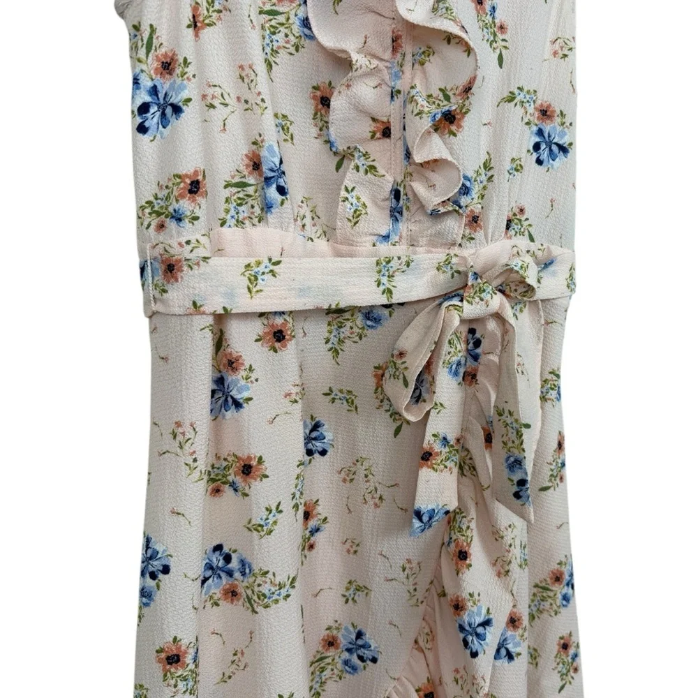 Knit Works Pink Floral Ruffled Boho Dress Girls XL 16
