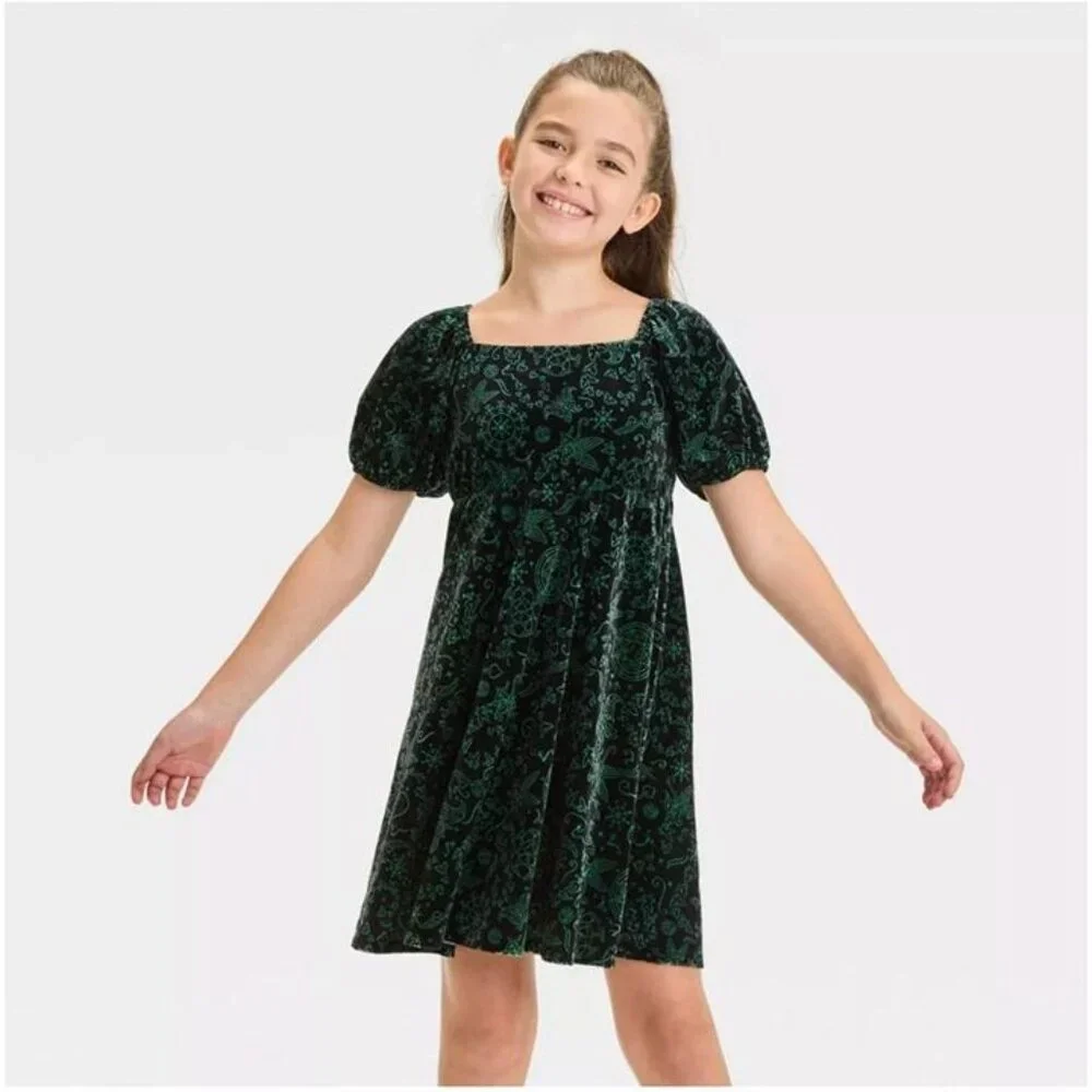 Wicked Collection Girl's Elphaba Velvet Dress Paul Tazewell Halloween Costume