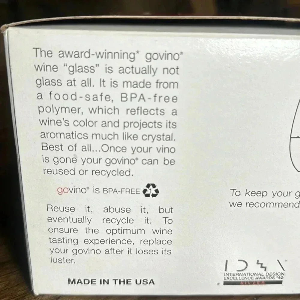 NWT Govino The Go Anywhere 🍷 Glass Cups Shatterproof BPA Free 16oz. Set of 4