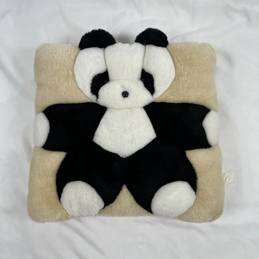 Vintage1998 TWIE Plush‎ Panda Bear Pillow 10 Inch Square Decorative