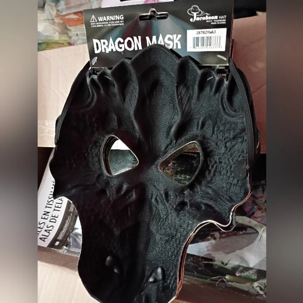 NWT Dragon Half Mask Yellow Green Halloween Costume Cosplay Roleplay Frat Party