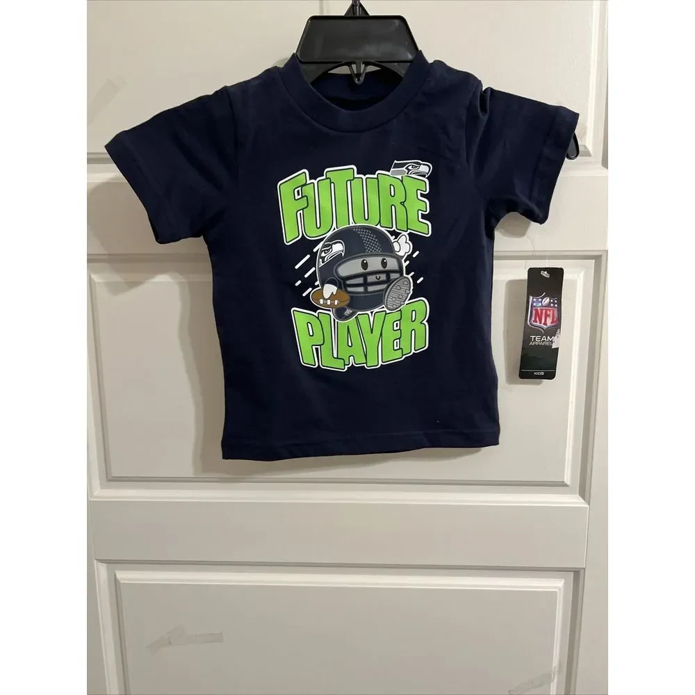 Seahawks Shirt NFL Team Apparel Kids 4T Navy Crewneck‎ Future Player NEW