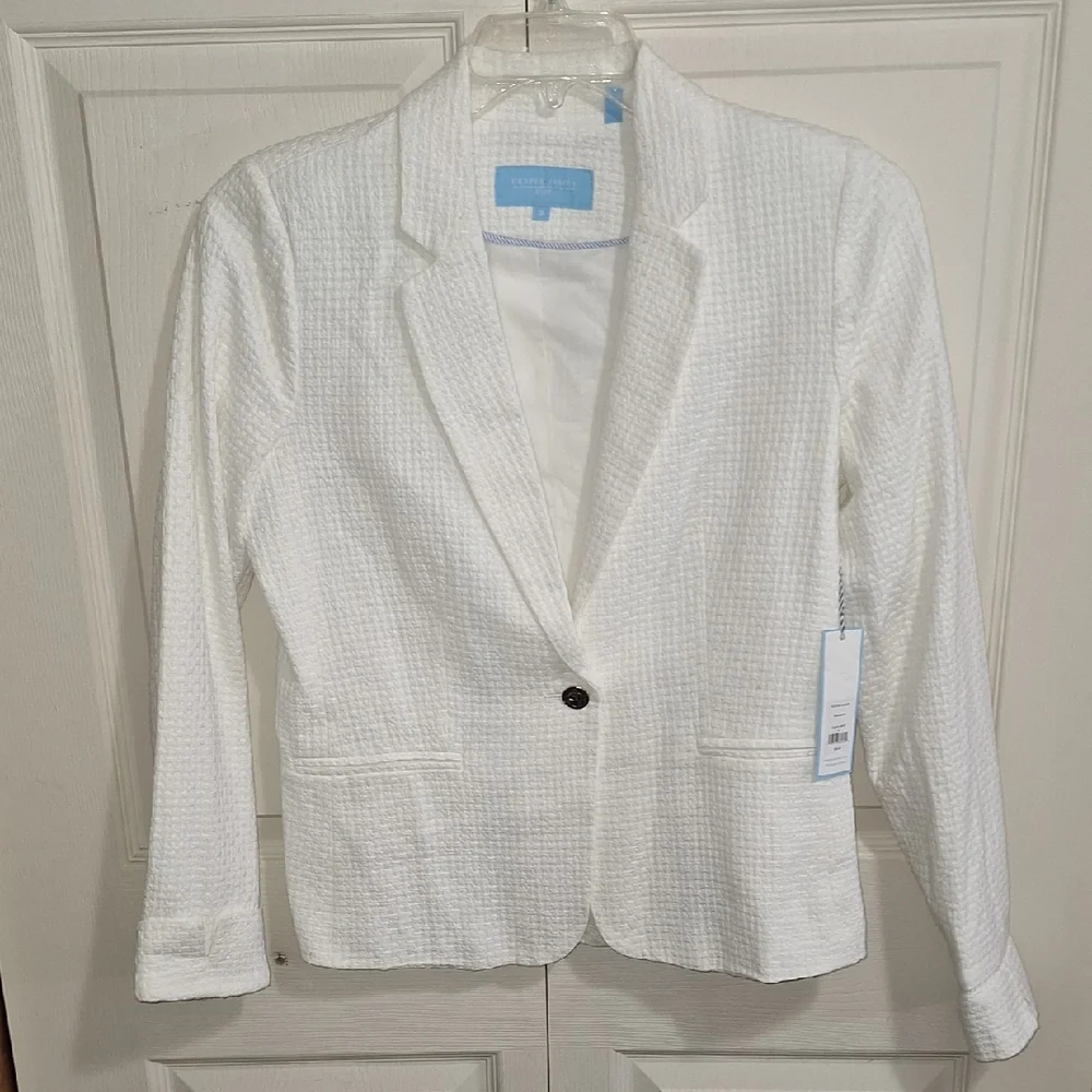 Draper James RSVP White Textured Blazer-S