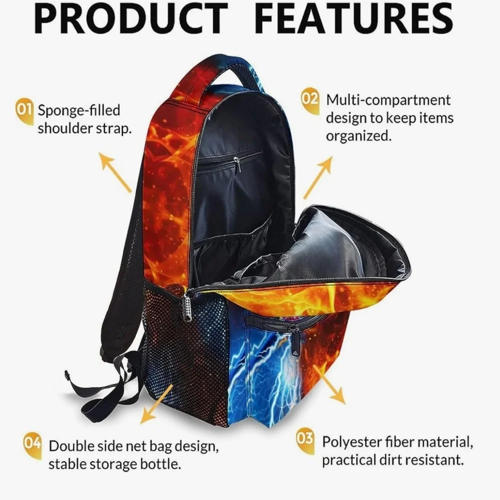 NWT-Vibrant Shark Print Backpack