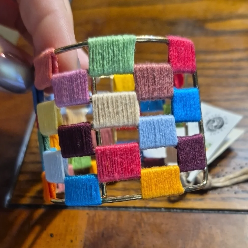 World Finds Ethical Bracelet Colorful Woven Cuff Bracelet NWT