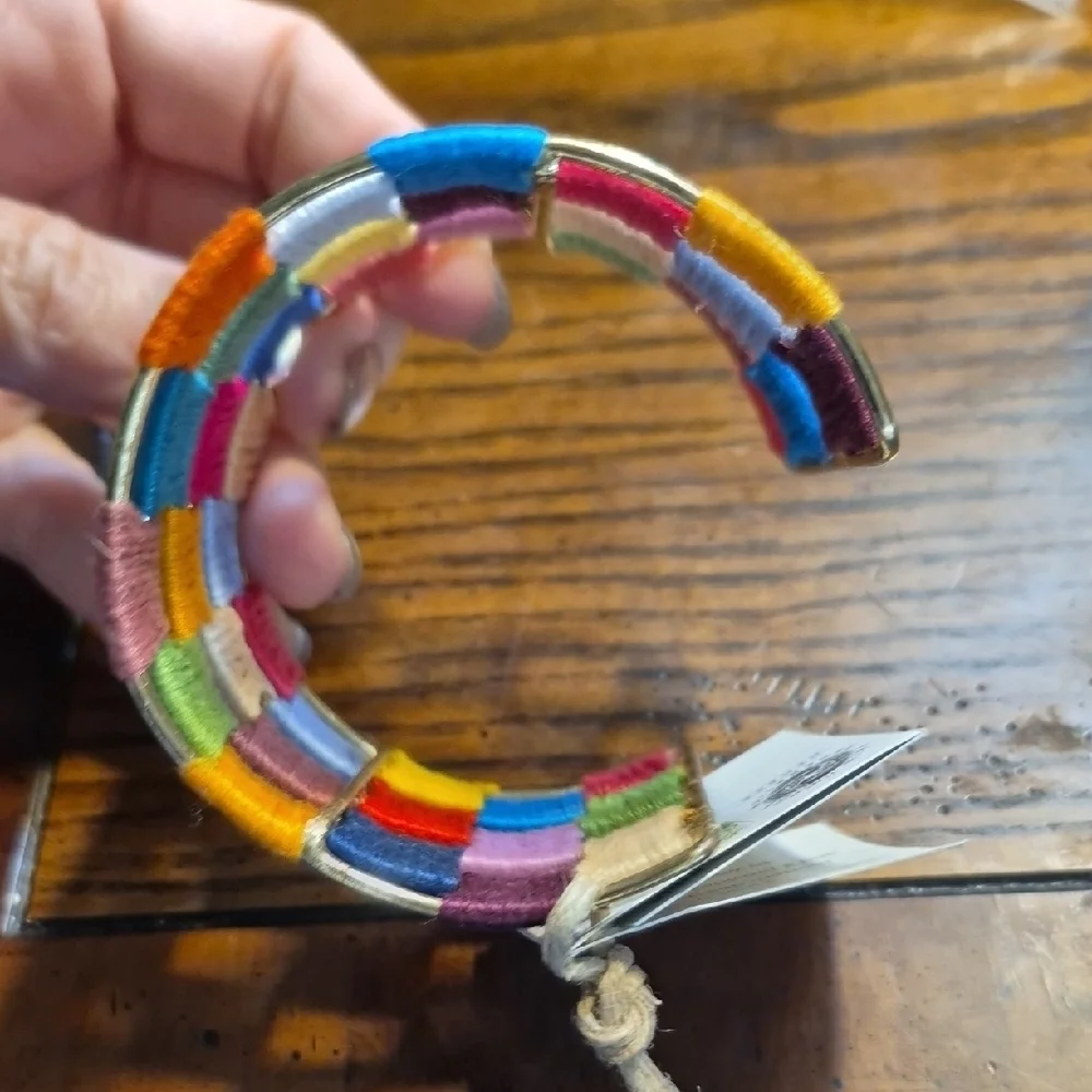 World Finds Ethical Bracelet Colorful Woven Cuff Bracelet NWT