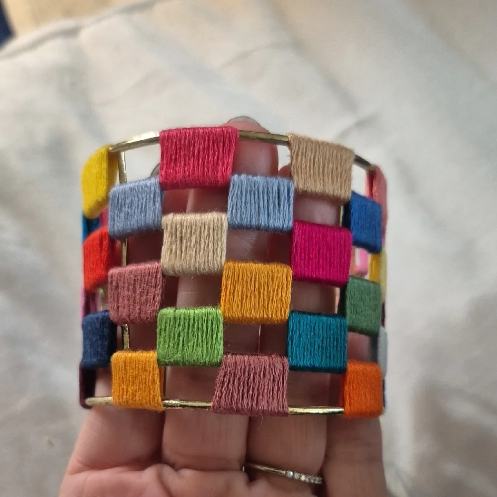 World Finds Ethical Bracelet Colorful Woven Cuff Bracelet NWT