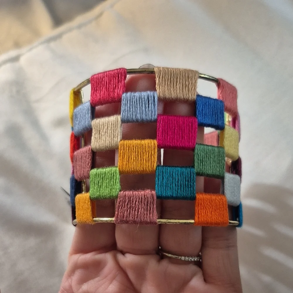 World Finds Ethical Bracelet Colorful Woven Cuff Bracelet NWT