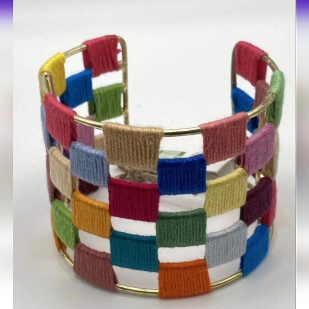 World Finds Ethical Bracelet Colorful Woven Cuff Bracelet NWT