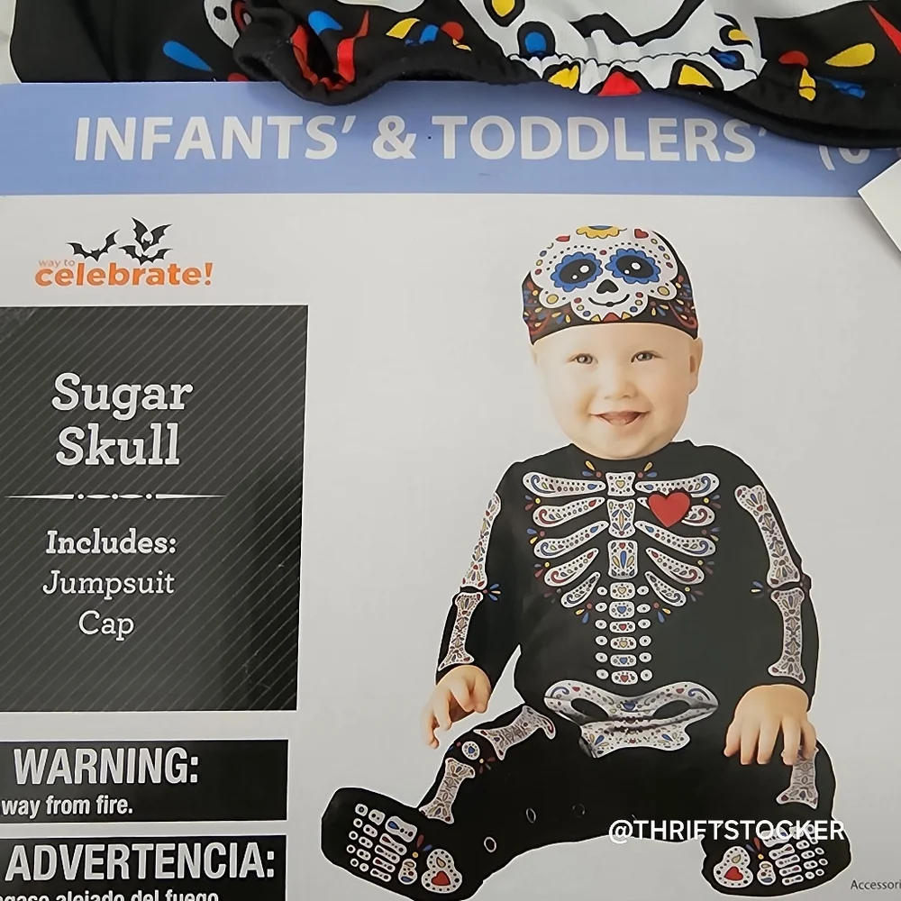 Infant's Sugar Skull Costume 0-6M
