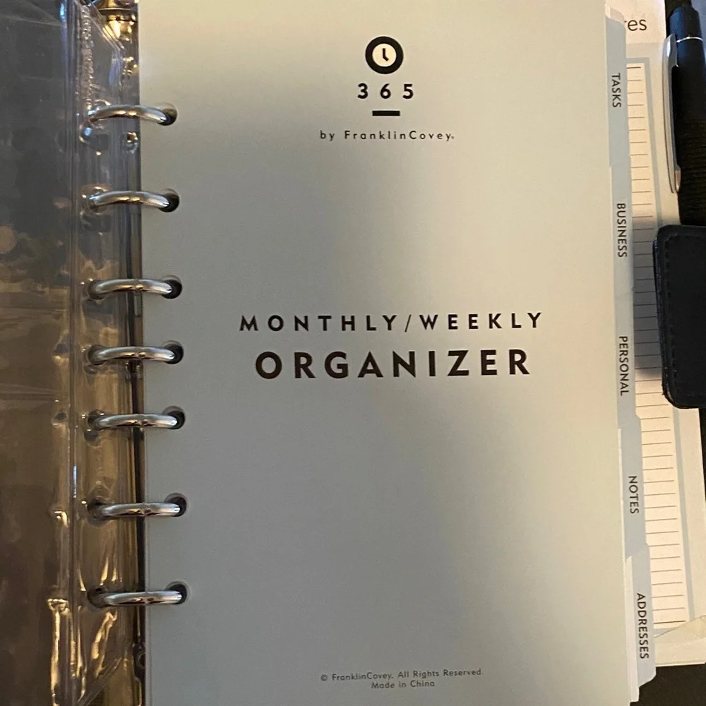 Elegant Black Leather Planner