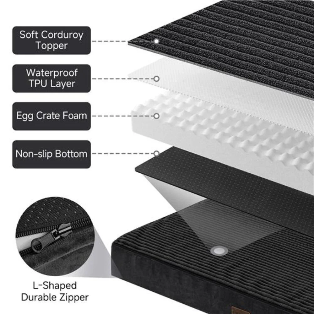 Orthopedic Medium Dog Bed, Deluxe Cat Bed Crates, Waterproof 30